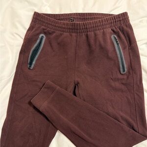 Maroon Jogger Pants with Zipper Pockets